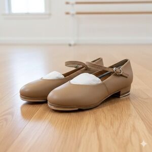 Mariia Tan Leather Mary Jane Tap Shoes Kids Size 1.5